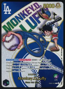 One Piece TCG Monkey D. Luffy EB02-010 EN Leader LA Dodgers x One Piece Night... - Image 1