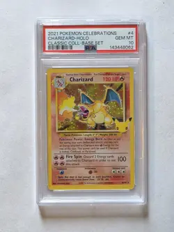 PSA 10 Charizard Celebrations Classic 4/102 Holo Base Set Pokemon Card 2021 - Image 1