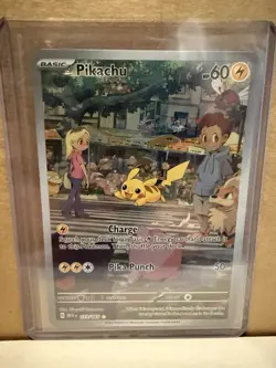 Pikachu 173/165 Pokemon Scarlet & Violet 151 Illustration Rare Full Art Card - Image 1
