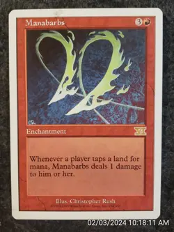 Manabarbs 6th Edition NEVER PLAYED Rare MAGIC THE GATHERING MTG CARD ((DS3D1D2) - Image 1