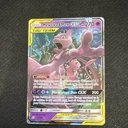 Pokemon Mewtwo & Mew GX 71/236 Sm-Unified Minds Ultra Rare TAG TEAM Holo Card - Image 1