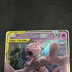 Pokemon Mewtwo & Mew GX 71/236 Sm-Unified Minds Ultra Rare TAG TEAM Holo Card - Image 2