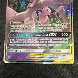 Pokemon Mewtwo & Mew GX 71/236 Sm-Unified Minds Ultra Rare TAG TEAM Holo Card - Image 3