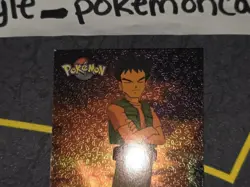 TV4 Brock Textured Holo Pokemon Topps Series 1 Card (Black Label) NM - Image 3