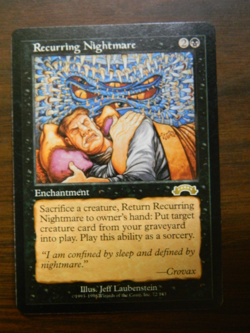 MTG Pre-Modern Exodus Black Rare Recurring Nightmare Near Mint Condition - Image 1