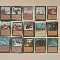 Magic: The Gathering Vintage Ice Age Green Lot - Rime Dryad, Aurochs, Folk - Image 2