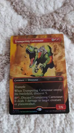 MTG: Trumpeting Carnosaur, Borderless FOIL, 324, Lost Caverns of Ixalan - Image 1