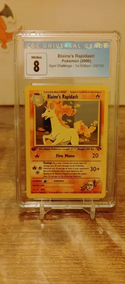 Pokemon TCG Blaine's Rapidash 1st Edition Gym Challenge 33/132 CGC 8 - Image 1