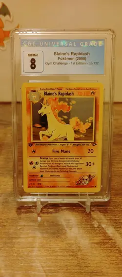 Pokemon TCG Blaine's Rapidash 1st Edition Gym Challenge 33/132 CGC 8 - Image 2