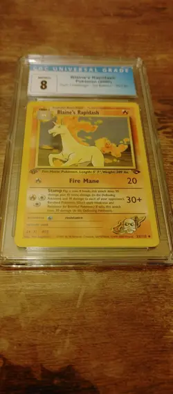 Pokemon TCG Blaine's Rapidash 1st Edition Gym Challenge 33/132 CGC 8 - Image 5