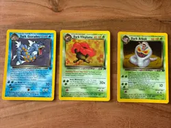 3 Team Rocket Pokemon Holo (Dark Gyrados 8/82 Vileplume 13/82 Arbok 2/82) LP NM - Image 1