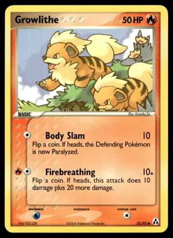 EX-NM Legend Maker Growlithe Common 55/92 2006 Pokemon TCG - Image 1