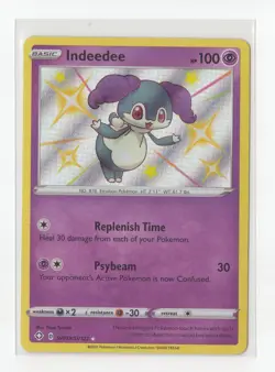 Pokemon TCG Indeedee Shiny Holo Rare Shining Fates SV059 Nm - Image 1