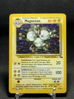 Magneton 11/62 Fossil Unlimited Holo Rare Pokemon TCG - Image 1