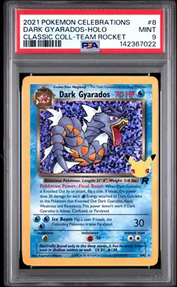 2021 Pokemon Celebrations Classic Collection #8 Dark Gyarados-Holo PSA9 - Image 1