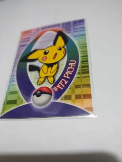 Mint/Nm Glossy 2 Of 37 Pichu Topps Pokemon Johto Series 1 Sticker Card 2001 172 - Image 1