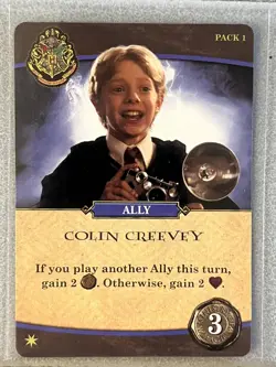 Harry Potter Hogwarts Battle CCG Promo Card Lot Colin Creevey Army Coin UNUSED - Image 4