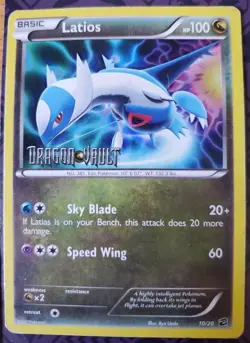 Latios 10/20 BW Dragon Vault Holo Rare Exclusive Promo Stamped Pokemon Card HP - Image 1
