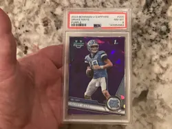 Drake Maye 2023 Bowman U Sapphire PURPLE 03/10 #200 PSA 8 NM-MINT POP Is ONLY 3 - Image 3