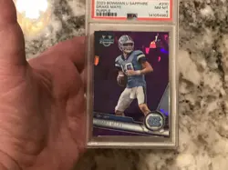 Drake Maye 2023 Bowman U Sapphire PURPLE 03/10 #200 PSA 8 NM-MINT POP Is ONLY 3 - Image 5