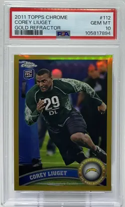 Corey Liuget Rookie PSA 10 - 2011 Topps Chrome ‘Gold Refractor’ /50 - Chargers - Image 1