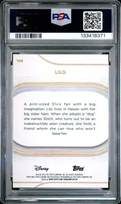 2025 Topps Chrome Disney Lilo Blue Mini Diamonds /150 PSA 9 MINT (Pop 2) - Image 2