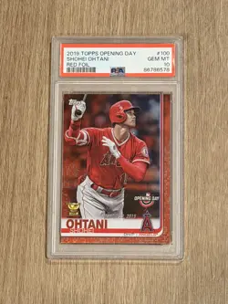 2019 TOPPS OPENING DAY SHOHEI OHTANI RED FOIL SP PSA 10 GEM MINT 🔥 - Image 1