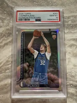2025 Topps - Cooper Flagg #201 Rainbow Foilboard Holo RC Rookie PSA 10 - Image 1