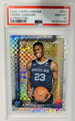 2025 Topps Chrome CEDRIC COWARD X-Fractor #261 PSA 10 - Image 1