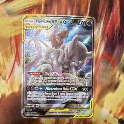 Pokemon Mewtwo & Mew GX TAG TEAM Full Art Promo Holo SM191 Card HP 270 - Image 1