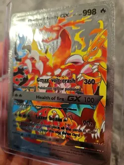 Charizard Family GX Silver Foil Fan Art Vinyl Collector Card - Image 4