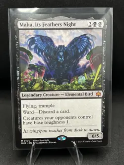 Bloomburrow #100 Maha, Its Feathers Night - Image 1