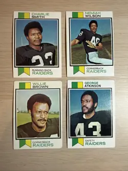1973 Raiders Lot 13 Vintage Cards Topps Football - Image 3