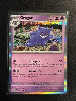 Pokemon Gengar TCG 2023 Scarlet & Violet Holo Rare Card 94/165 LP/MINT Condition - Image 1
