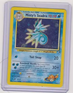 NM-MINT Misty's Seadra Prerelease Promo Stamped Holo Rare Pokemon Card #9 - Image 1