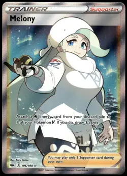Pokemon Melony (Full Art) Ultra Rare SWSH06: Chilling Reign 195/198 NM Holo - Image 1