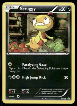 Pokemon Cards Scraggy BW25 Holo Black And White Promo Holo NM - Image 1