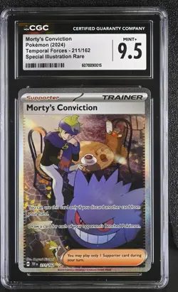 Pokemon GRADED Morty's Conviction 211/162 Temporal Forces SIR 9.5 ENGLISH - Image 1