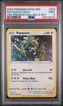 2024 POKEMON BLACK STAR PROMO #029 RAYQUAZA-HOLO PREMIUM COLL-SEA & SKY PSA 9 - Image 1