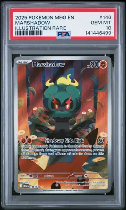 2025 Pokemon Meg EN-Mega Evolution Marshadow Illustration Rare PSA 10 #146 - Image 1