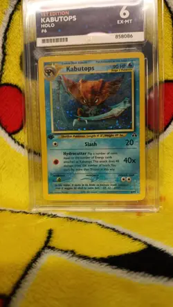 Pokemon Neo Discovery Kabutops 1st Edition Holo 6/75 Ace Graded 6 EX-MT Swirl - Image 2