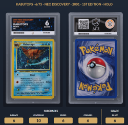 Pokemon Neo Discovery Kabutops 1st Edition Holo 6/75 Ace Graded 6 EX-MT Swirl - Image 4