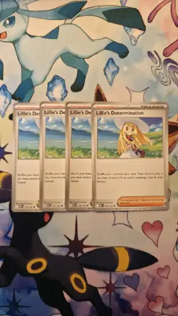 4x Lillie's Determination 119/132 Pokemon TCG Mega Evolution Trainer Lot. - Image 1