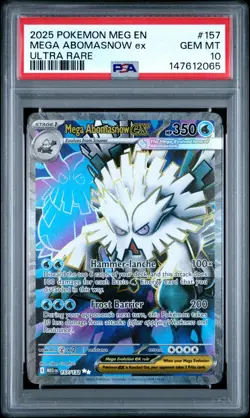 POKEMON MEG EN-MEGA EVOLUTION #157 MEGA ABOMASNOW EX ULTRA RARE PSA 10-147612065 - Image 1