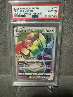 2022 POKEMON SWORD & SHIELD SILVER TEMPEST SECRET FULL ART/LUGIA VSTAR PSA 10 - Image 1
