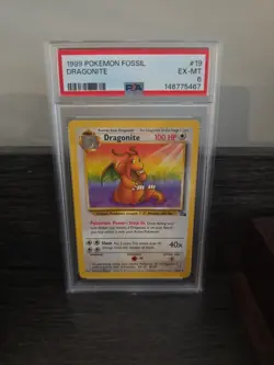 RegradeU 1999 Pokemon Fossil Dragonite #19 PSA 6 Free Shipping. Insured. - Image 2