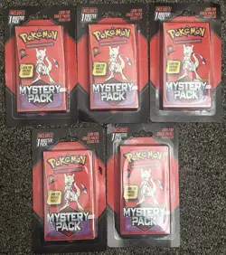 Lot Of 5 NEW SEALED 2025 Pokemon Mystery Packs Mewtwo - Vintage Chase - Image 2