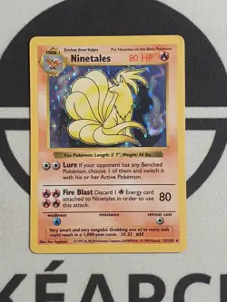 Pokemon Karte Vulnona 12/102 Base Set Shadowless Pokemon Ninetales Holo Original - Image 5