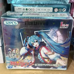 Hatsune Miku Doujin 32 Pack Booster Box CCG Trading Card Game Blue - Image 1