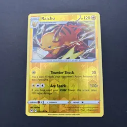 Pokemon Raichu Card 053/196 Reverse Holo Rare, Lost Origin - Image 1